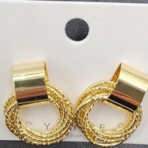 Retro Metallic Gold Pendant earrings